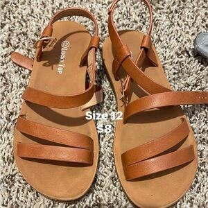 Brown sandals kids size 12